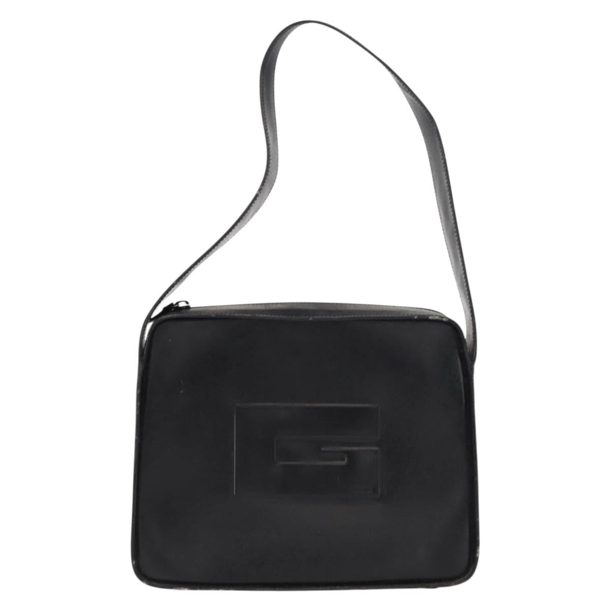 GUCCI Shoulder Bag Patent leather Black Silver 001 3032 Auth ep11927