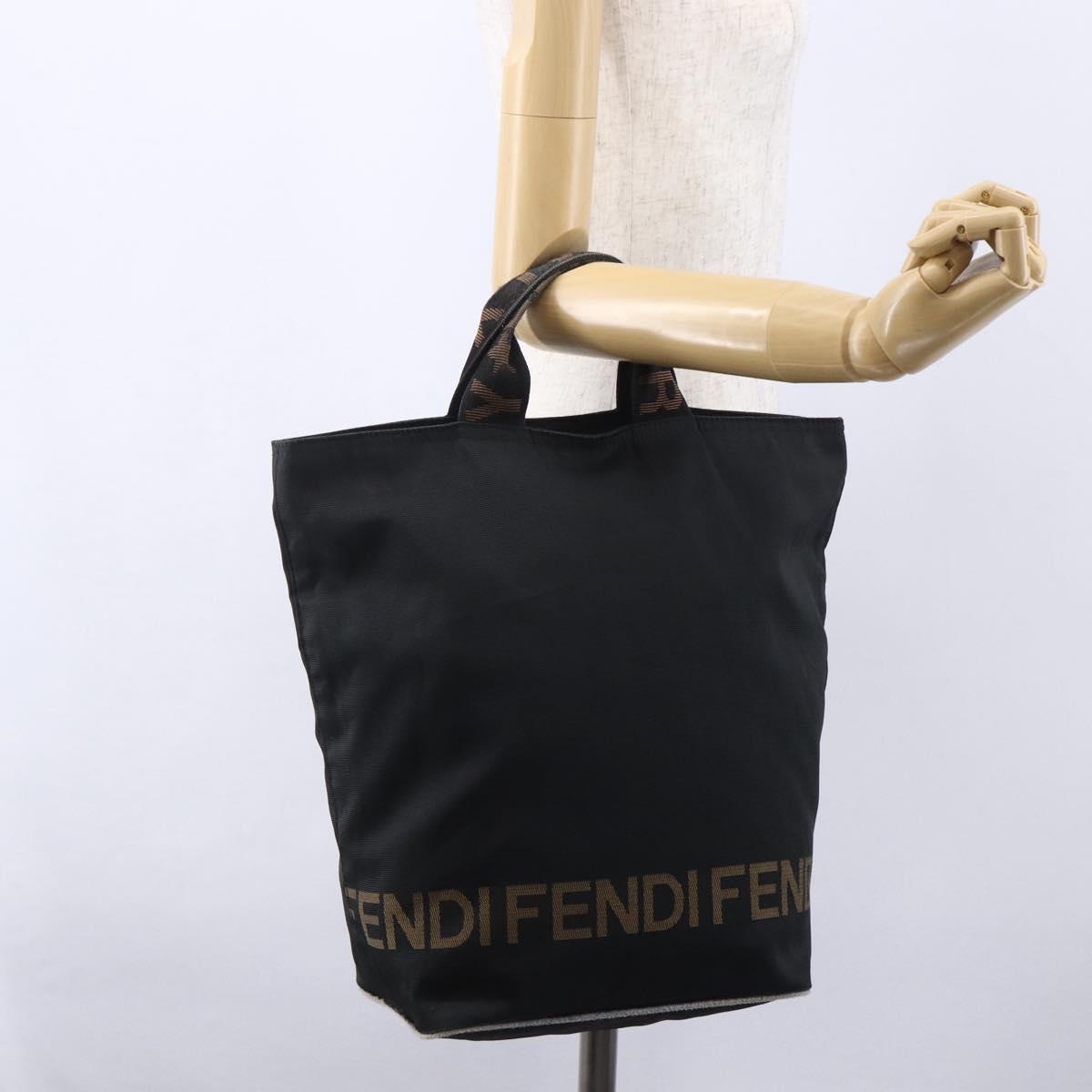 FENDI Hand Bag Nylon Black Auth ep11928