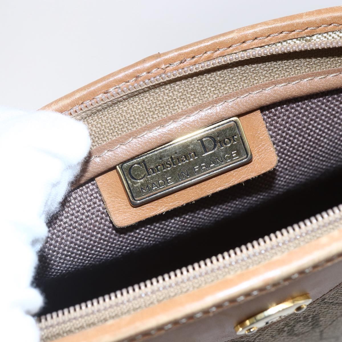 Christian Dior Honeycomb Canvas Shoulder Bag PVC Beige Gold Auth ep11929