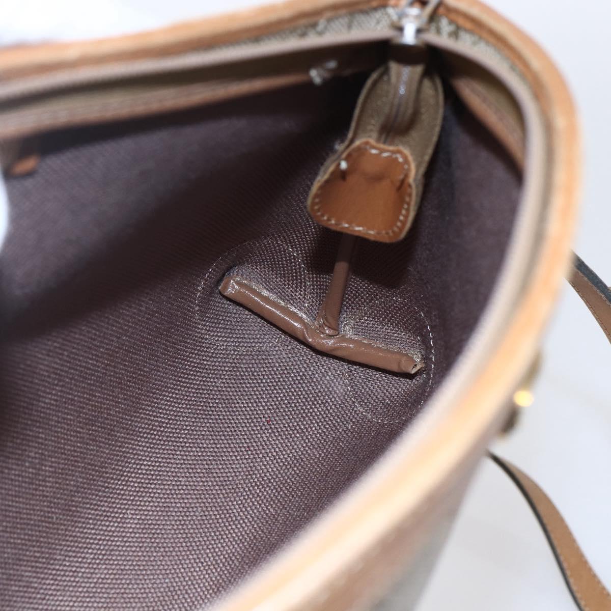 Christian Dior Honeycomb Canvas Shoulder Bag PVC Beige Gold Auth ep11929