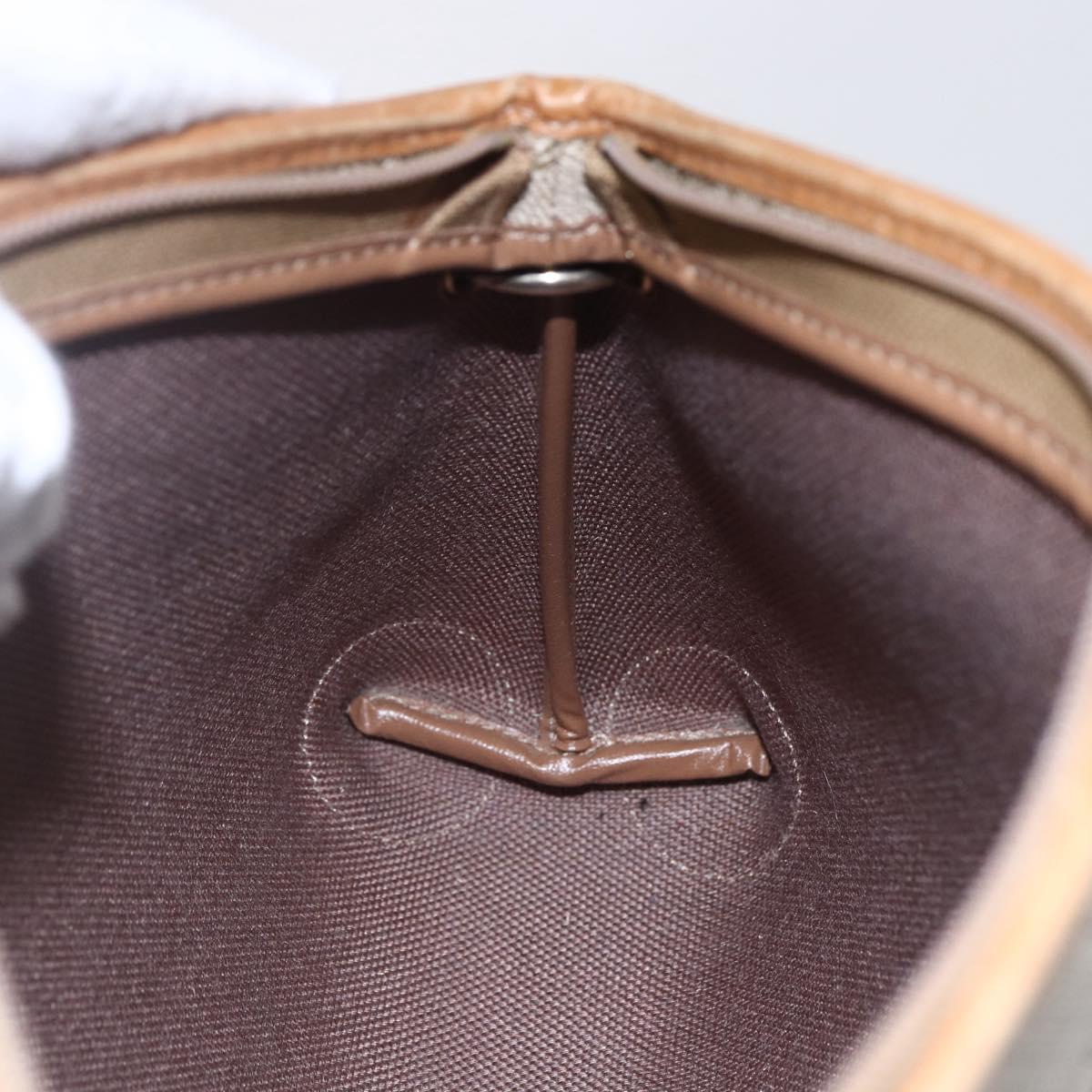 Christian Dior Honeycomb Canvas Shoulder Bag PVC Beige Gold Auth ep11929