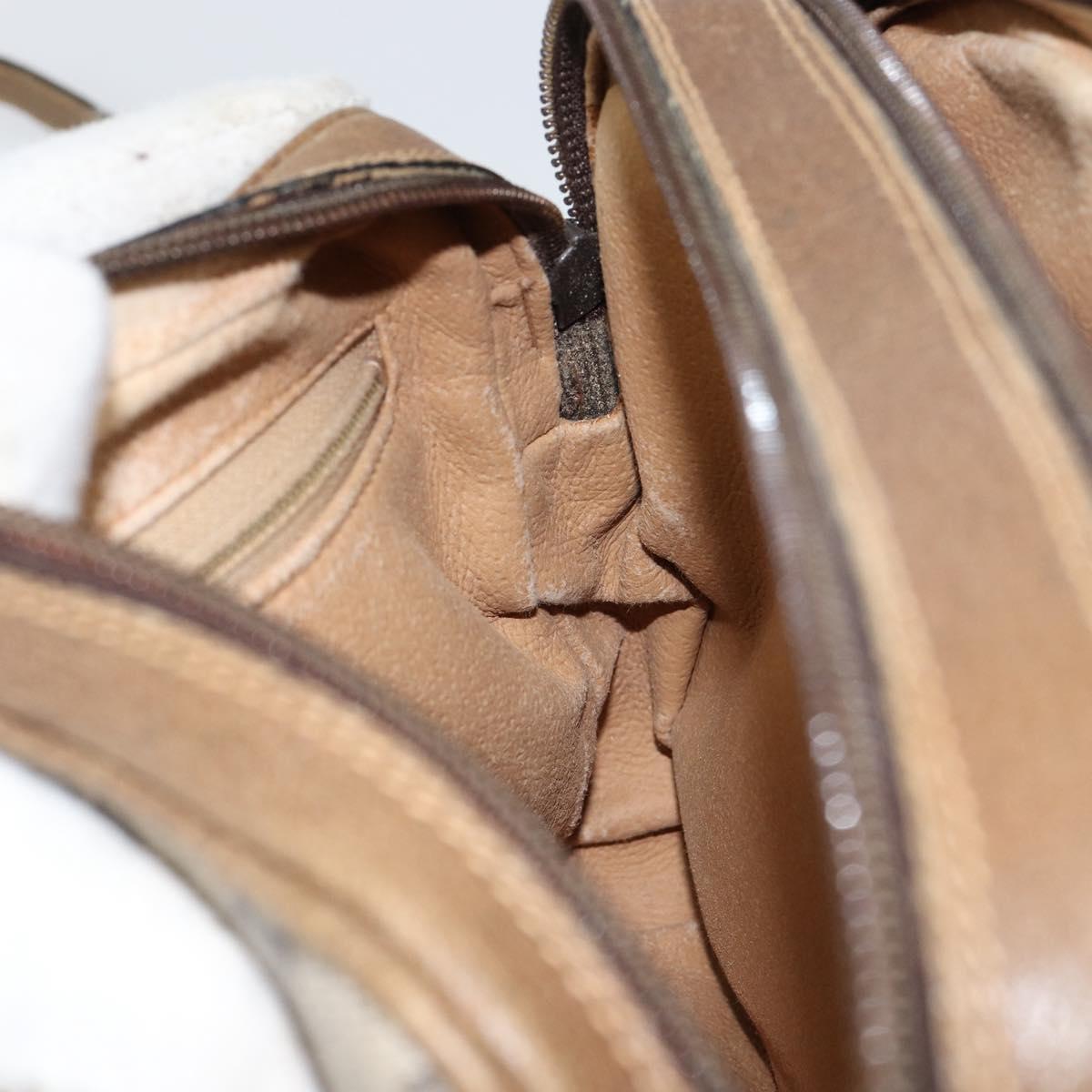 GUCCI GG Plus Supreme Shoulder Bag PVC Beige Gold Auth ep11930