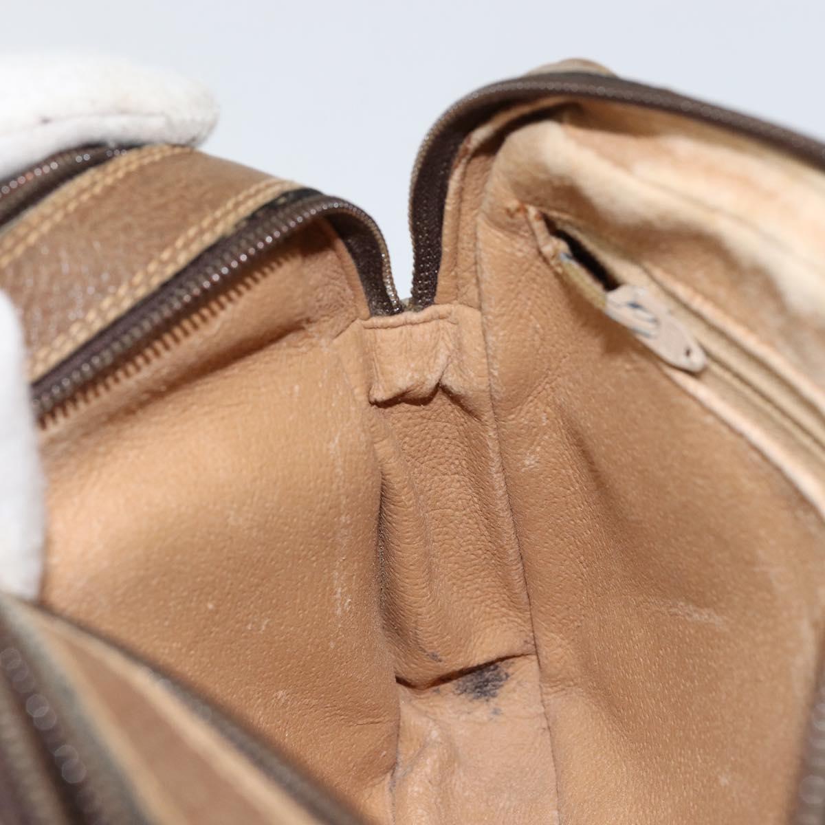 GUCCI GG Plus Supreme Shoulder Bag PVC Beige Gold Auth ep11930