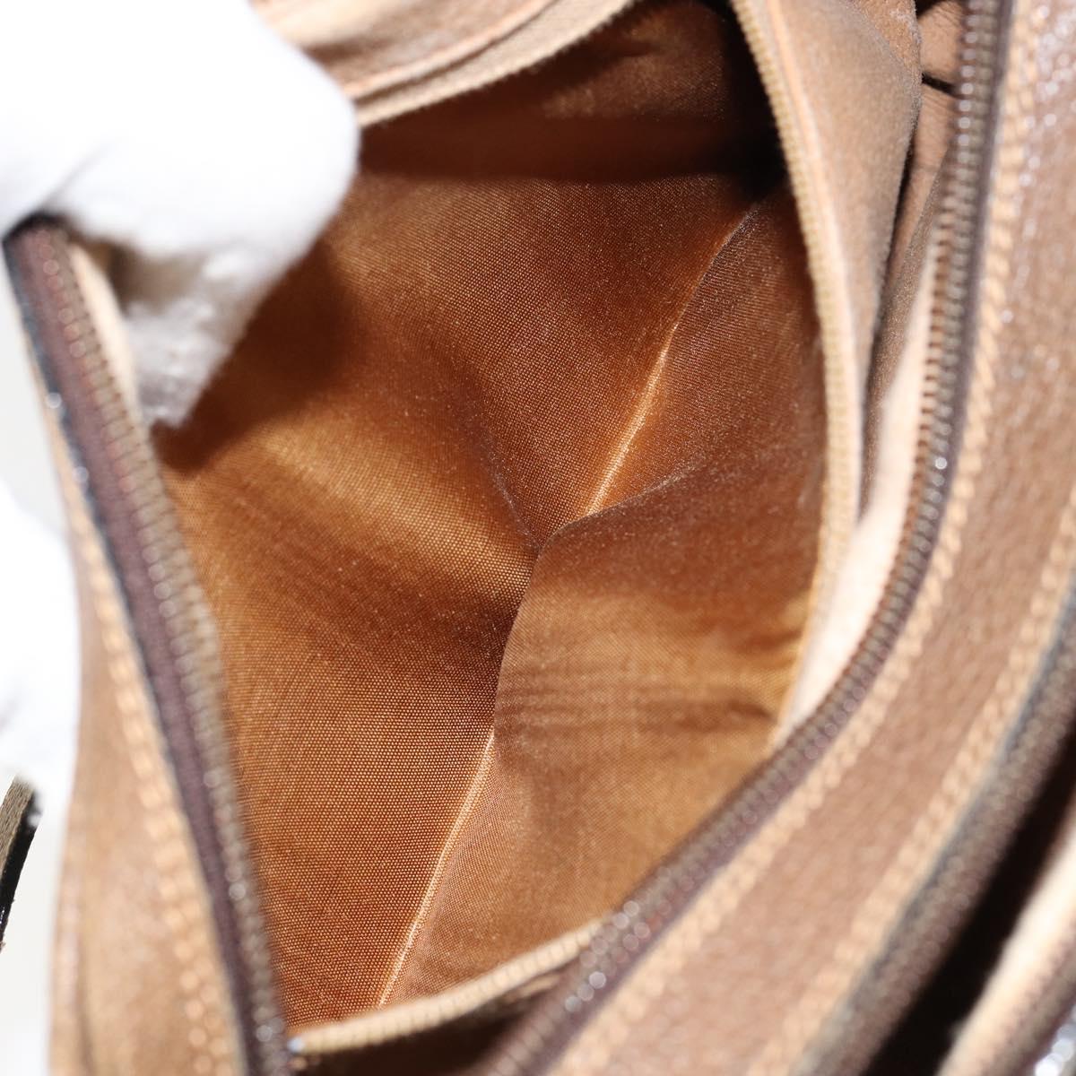 GUCCI GG Plus Supreme Shoulder Bag PVC Beige Gold Auth ep11930