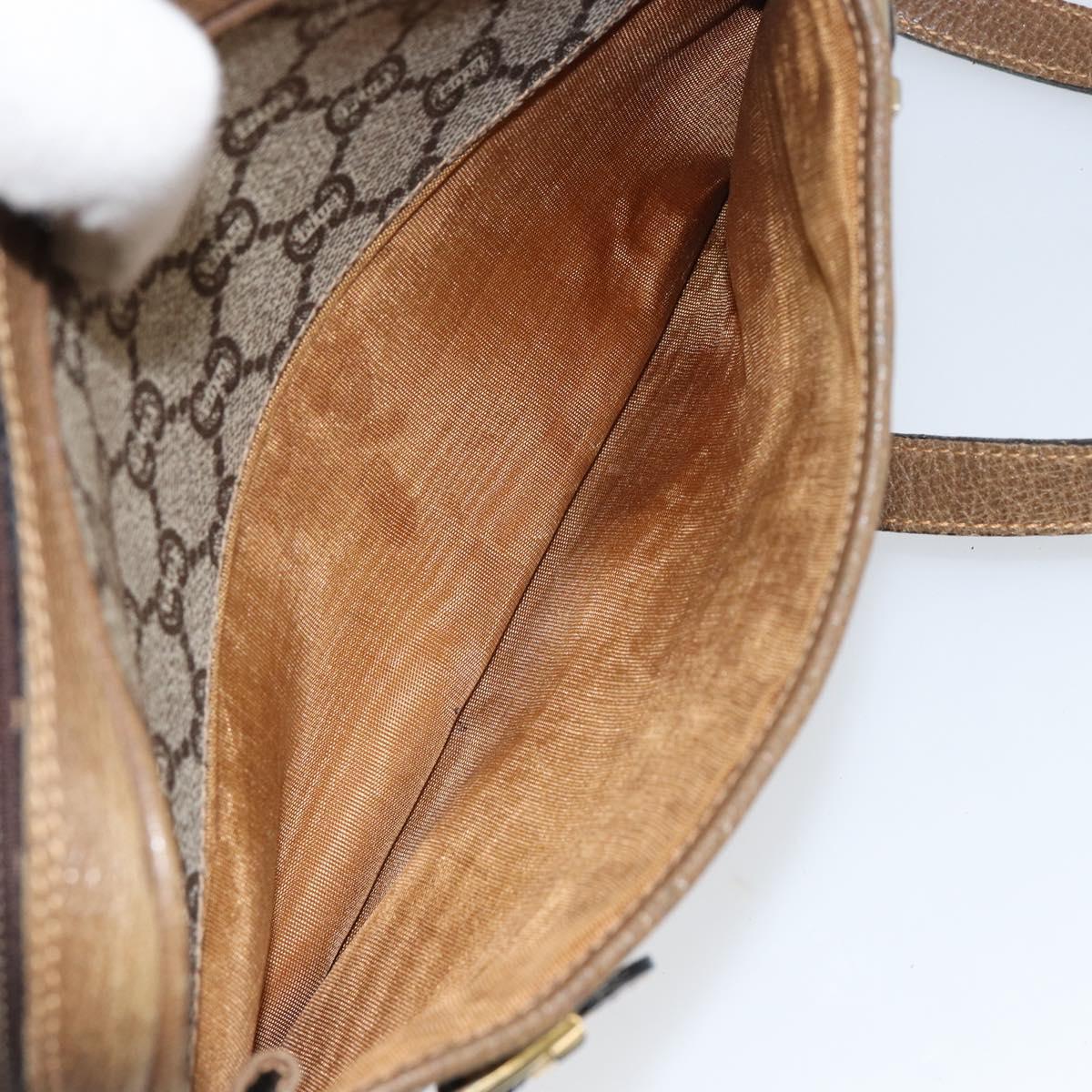 GUCCI GG Plus Supreme Shoulder Bag PVC Beige Gold Auth ep11930