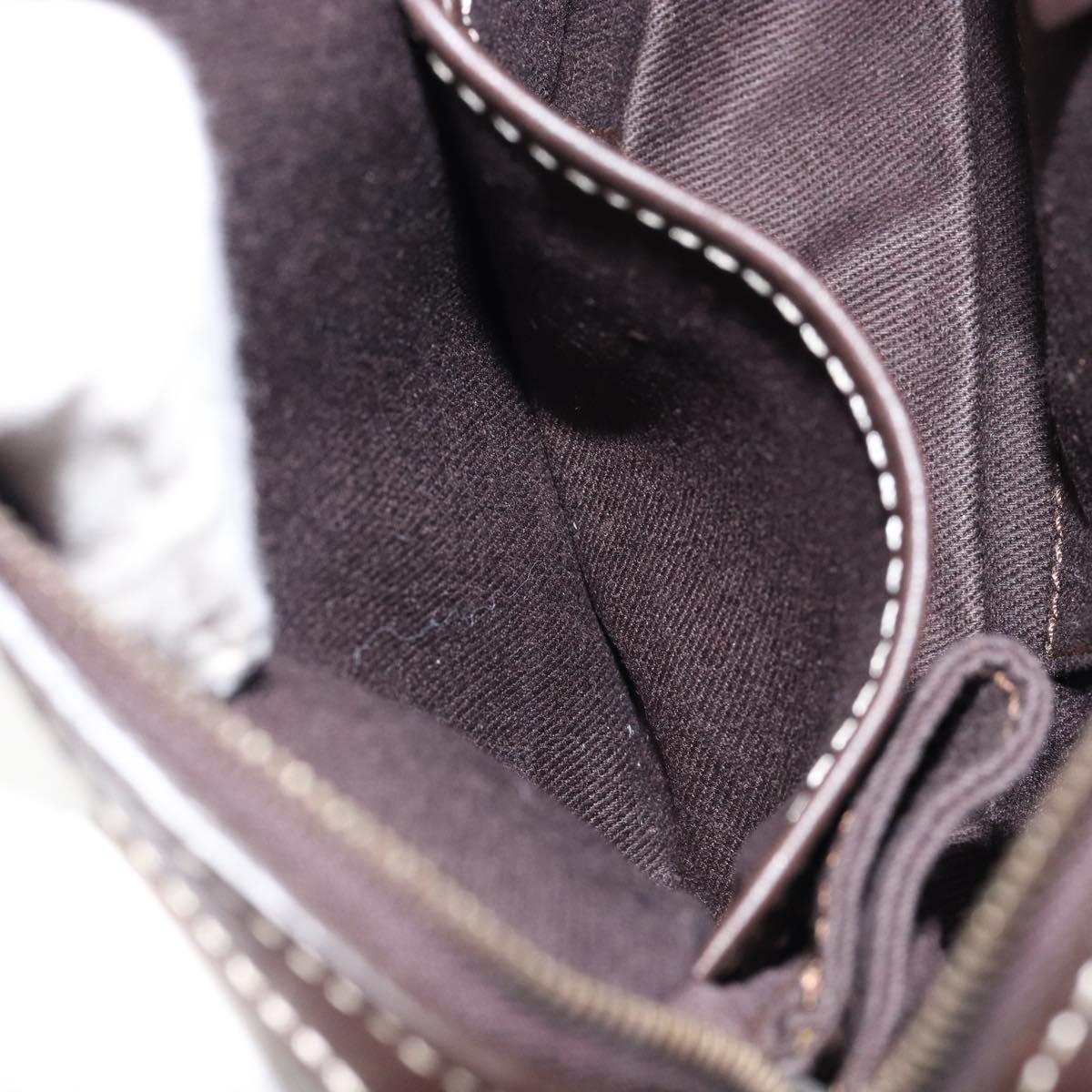 CELINE Macadam Canvas Shoulder Bag Beige Gold Auth ep11932