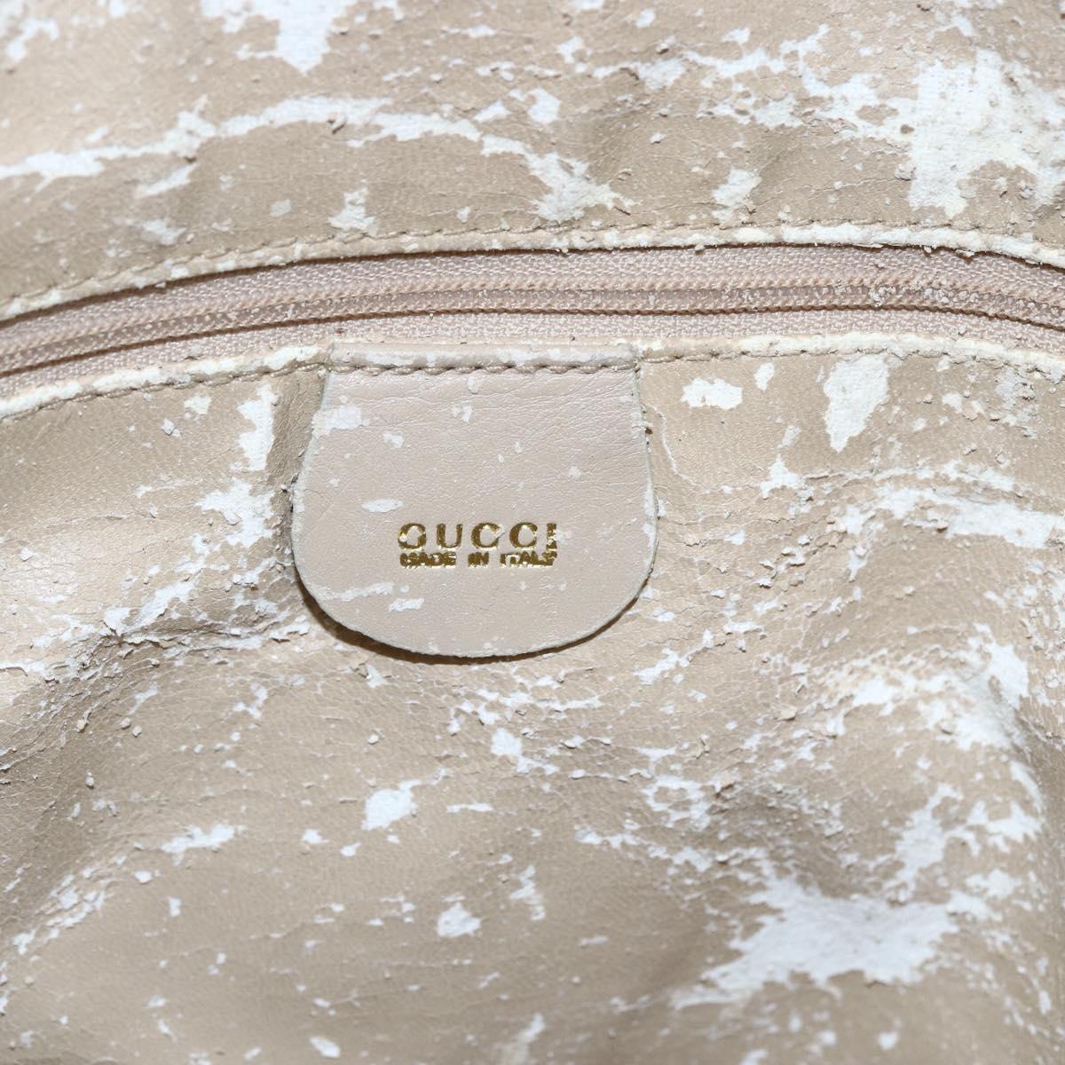 GUCCI Bamboo Shoulder Bag Leather 2way Beige Gold 001 2113 1577 Auth ep11942