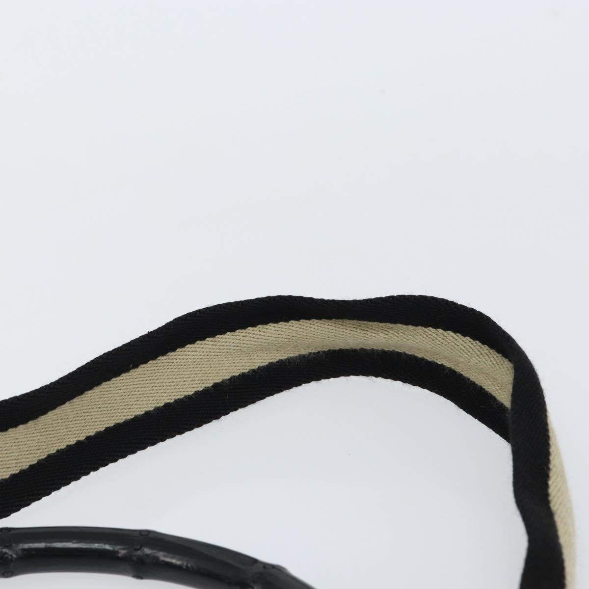 GUCCI GG Canvas Bamboo Shoulder Bag 2way Black Silver 001 4095 Auth ep11948