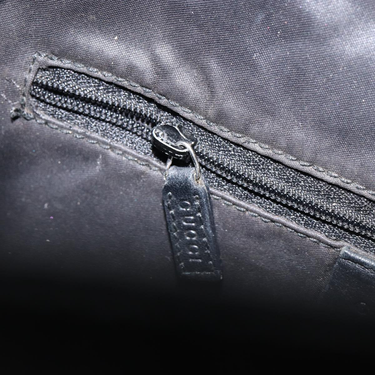 GUCCI GG Canvas Bamboo Shoulder Bag 2way Black Silver 001 4095 Auth ep11948