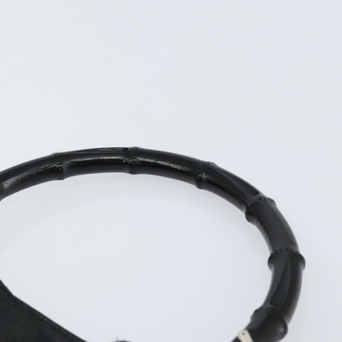 GUCCI GG Canvas Bamboo Shoulder Bag 2way Black Silver 001 4095 Auth ep11948