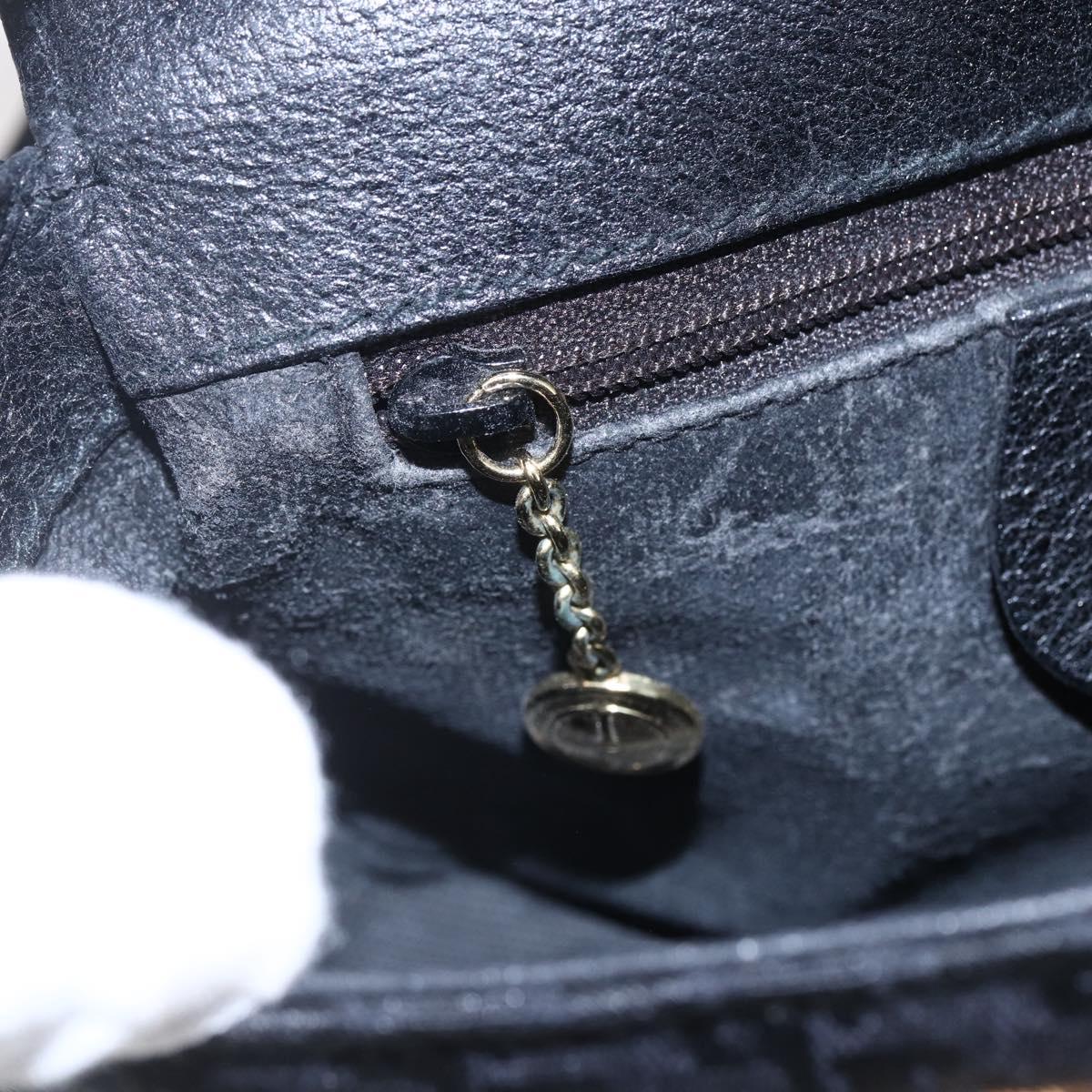 GUCCI Shoulder Bag Canvas Black Gold Auth ep11952