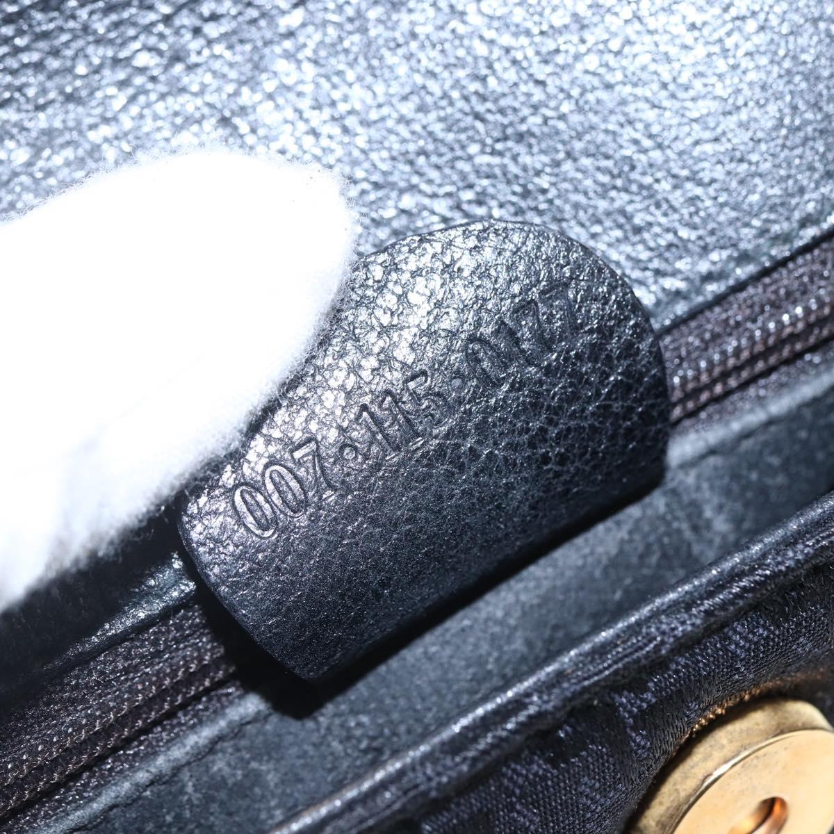 GUCCI Shoulder Bag Canvas Black Gold Auth ep11952