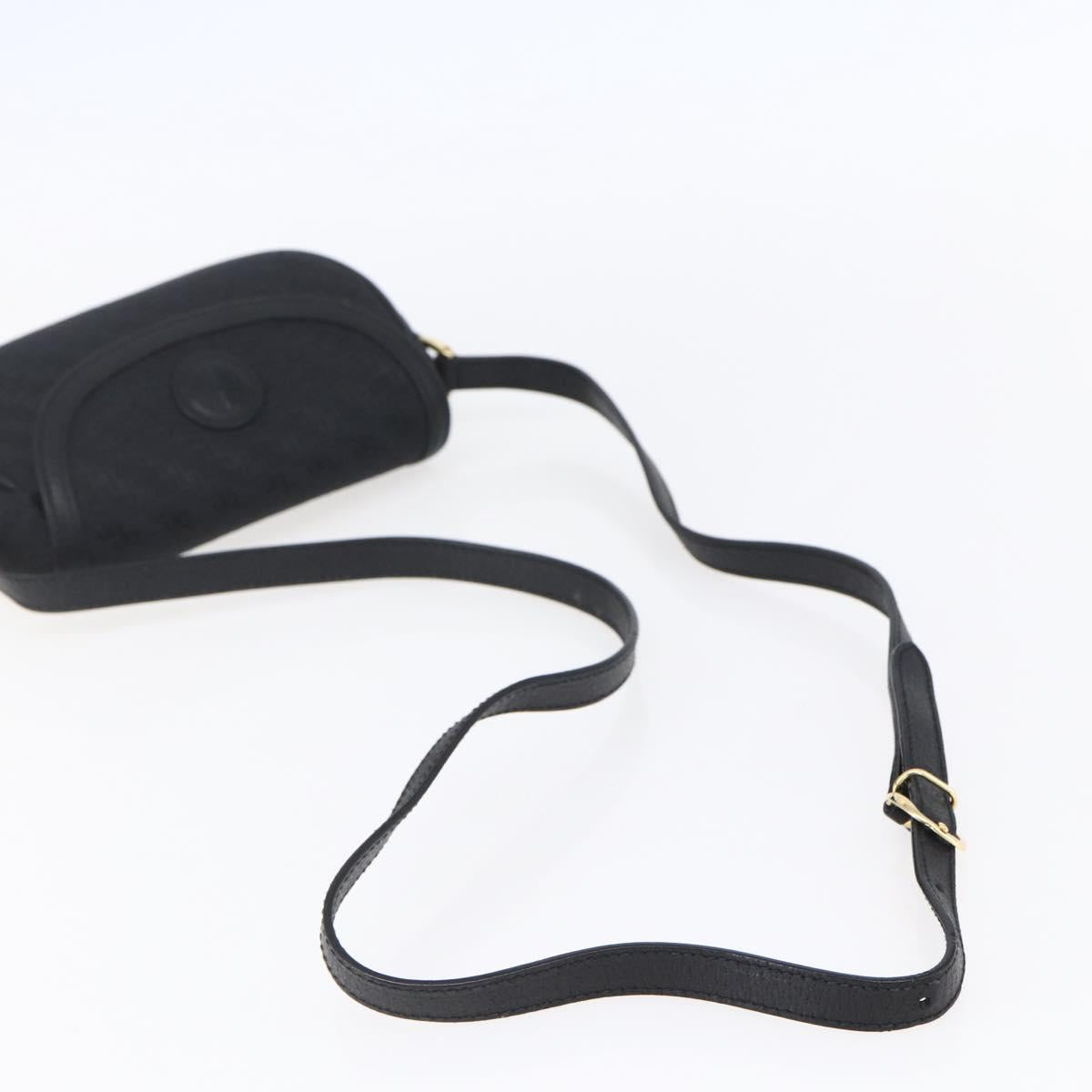 GUCCI Shoulder Bag Canvas Black Gold Auth ep11952