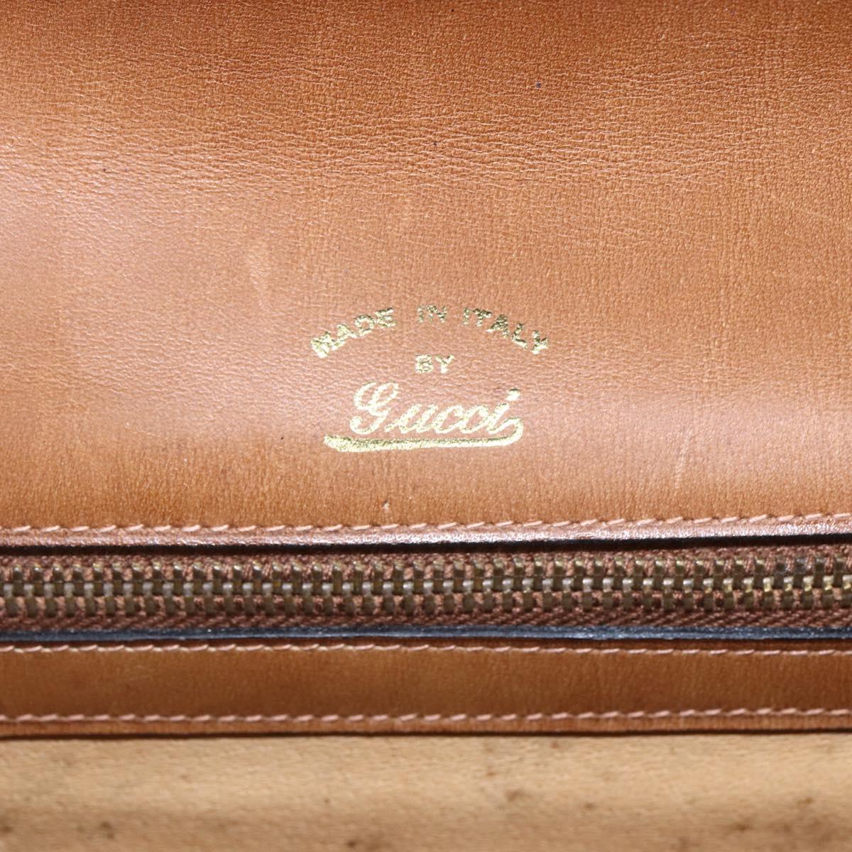 GUCCI GG Canvas Shoulder Bag Brown Gold Auth ep11953