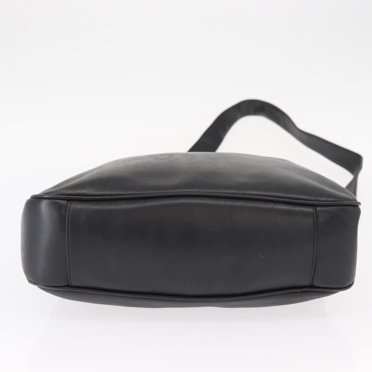 GUCCI Bamboo Shoulder Bag Leather 2way Black 001 1638 2404 Auth ep11956