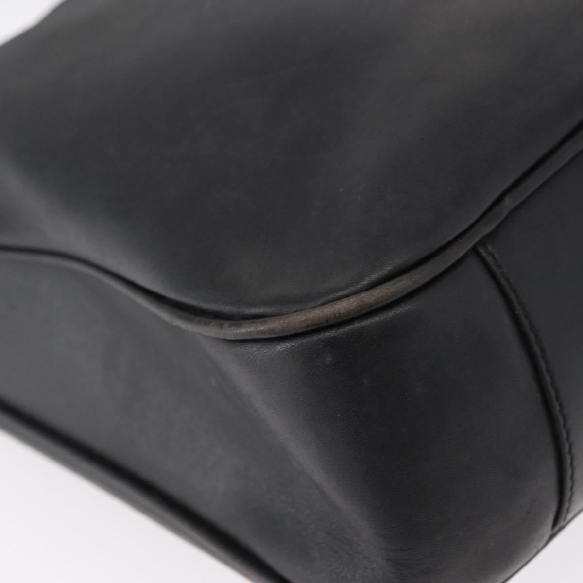 GUCCI Bamboo Shoulder Bag Leather 2way Black 001 1638 2404 Auth ep11956