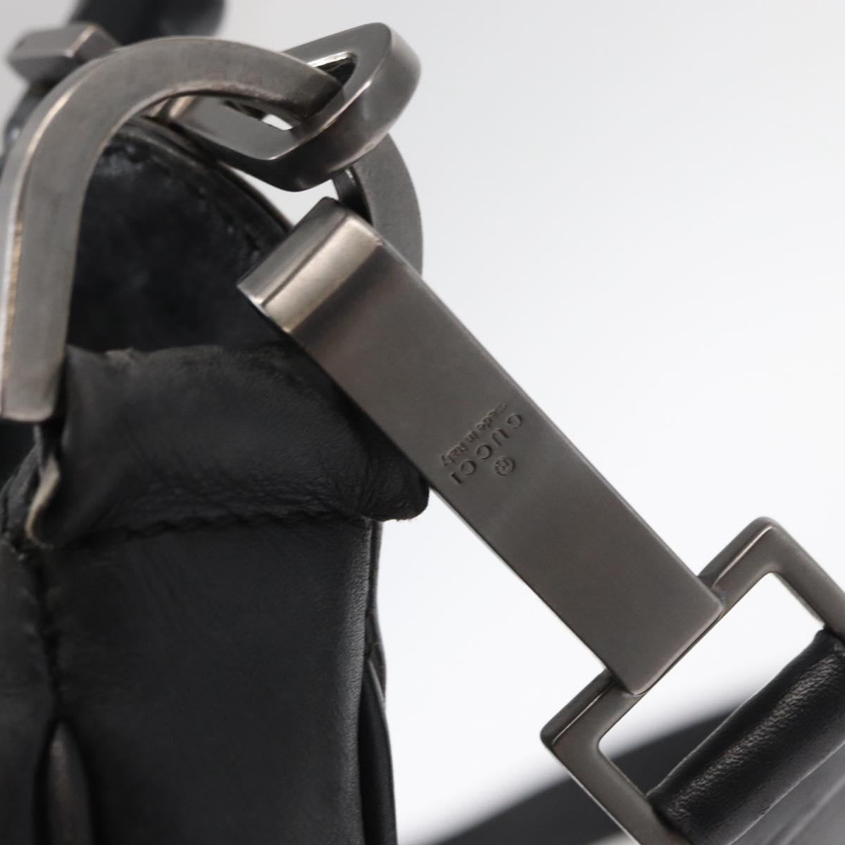 GUCCI Bamboo Shoulder Bag Leather 2way Black 001 1638 2404 Auth ep11956