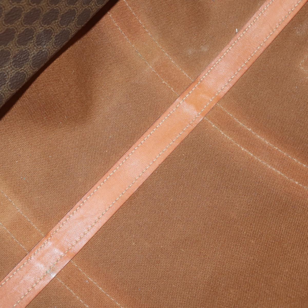 CELINE Macadam Canvas Boston Bag PVC Brown Gold Auth ep11958