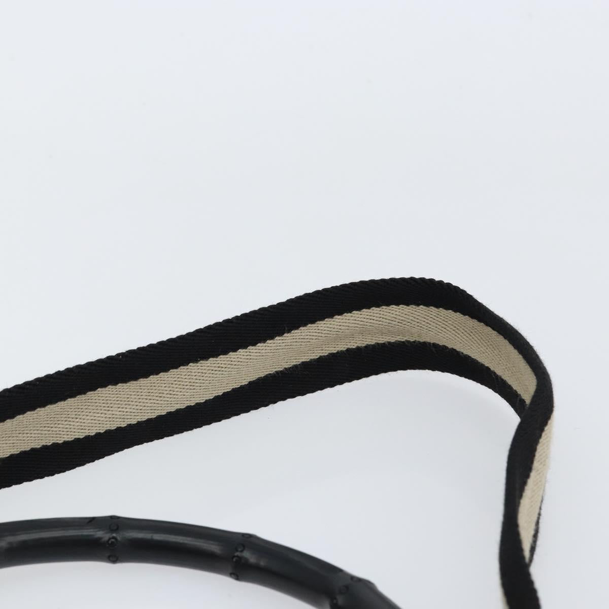 GUCCI GG Canvas Bamboo Shoulder Bag 2way Black Silver 001 4095 Auth ep11959