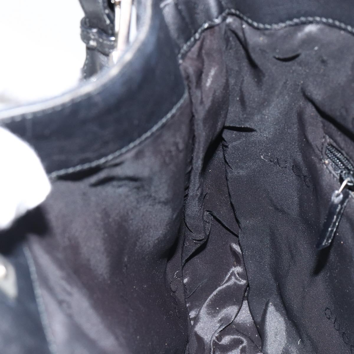 GUCCI GG Canvas Bamboo Shoulder Bag 2way Black Silver 001 4095 Auth ep11959