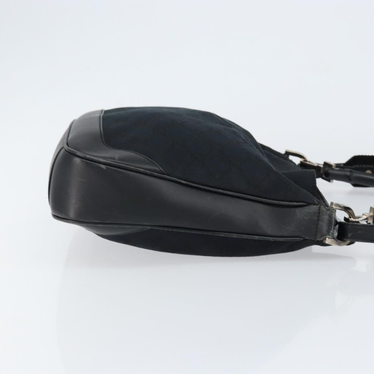 GUCCI GG Canvas Bamboo Shoulder Bag 2way Black Silver 001 4095 Auth ep11959