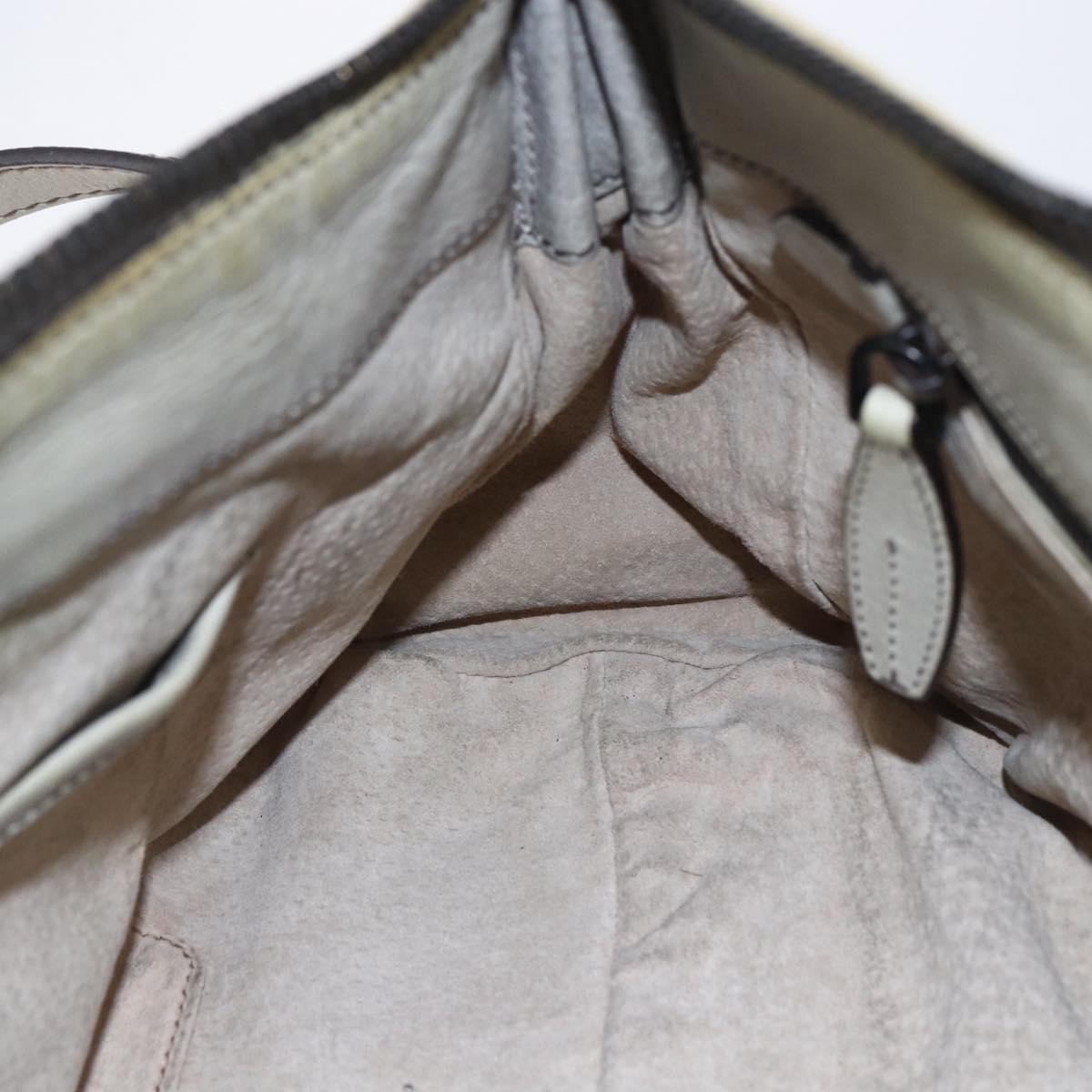 PRADA Hand Bag Leather 2way Gray Gold Auth ep11960