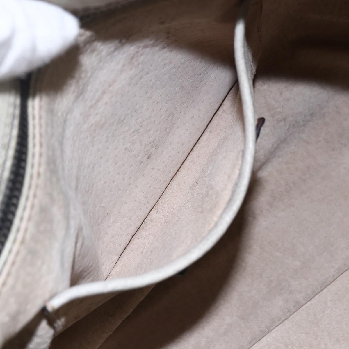 PRADA Hand Bag Leather 2way Gray Gold Auth ep11960