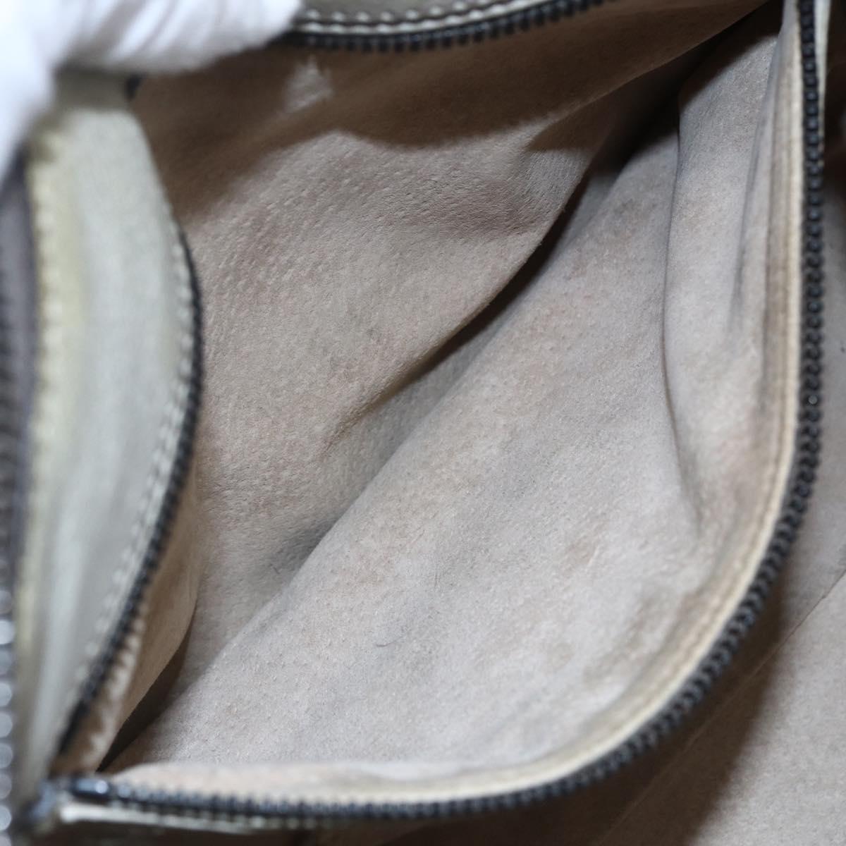 PRADA Hand Bag Leather 2way Gray Gold Auth ep11960