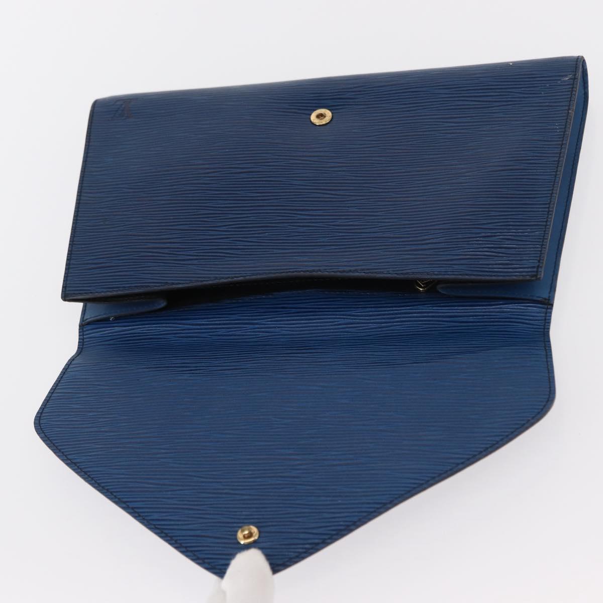 LOUIS VUITTON Epi Art Deco Clutch Bag Blue M52635 LV Auth ep11964