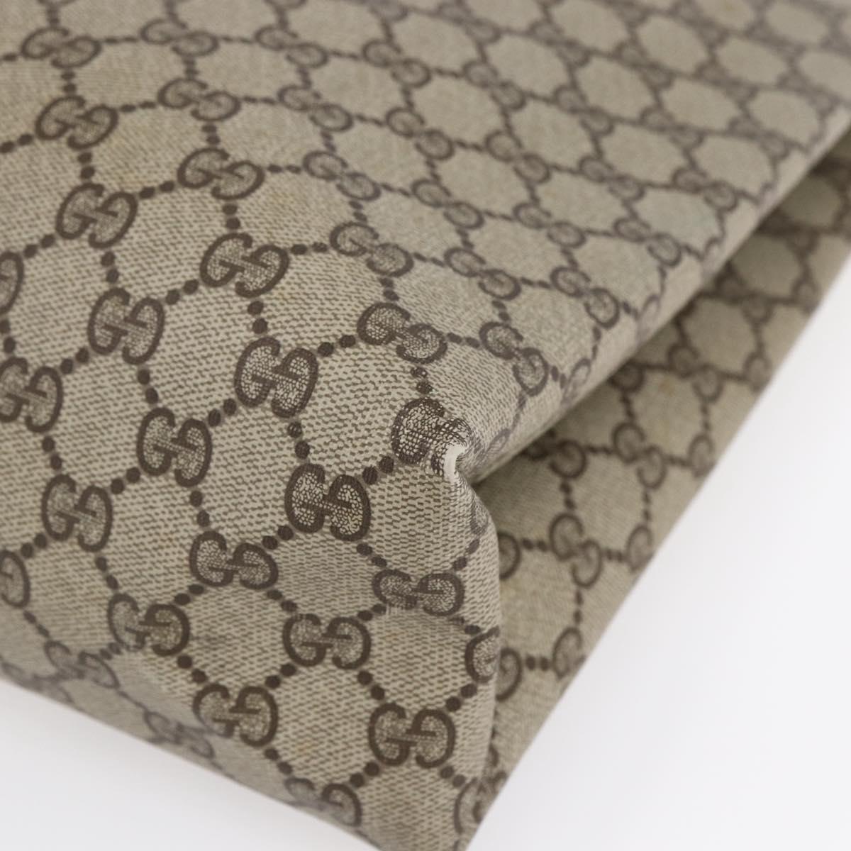 GUCCI GG Supreme Web Sherry Line Tote Bag PVC Beige Gold 39 02 091 Auth ep11968