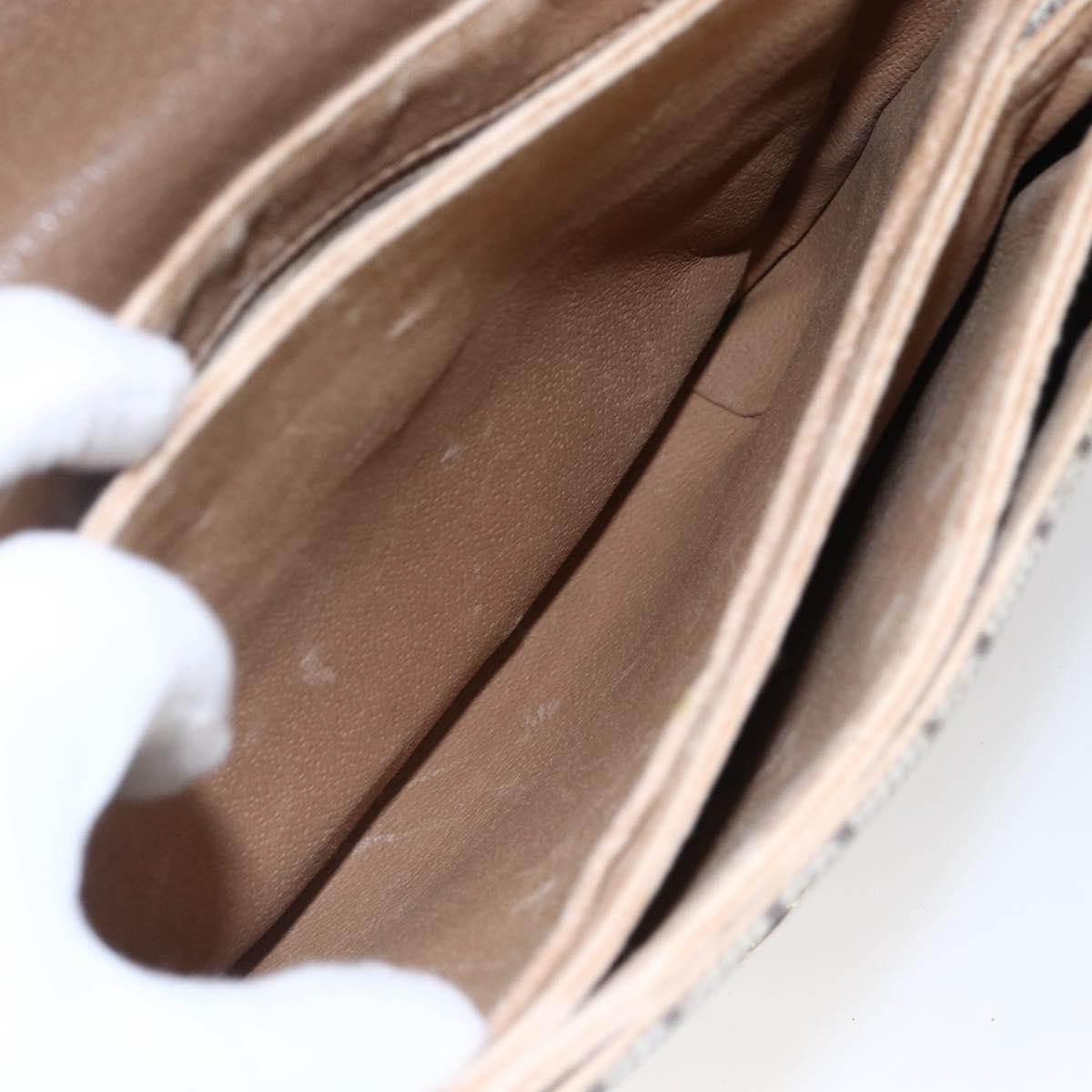 GUCCI GG Plus Supreme Shoulder Bag PVC Beige Gold Auth ep11969