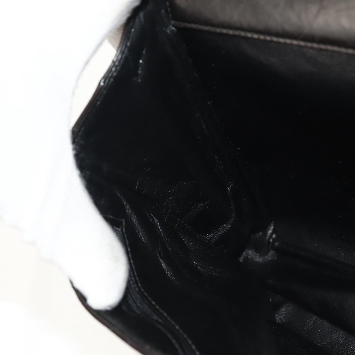 CHANEL Matelasse Double Face Chain Bag Lamb Skin Black Gold CC Auth ep11971A