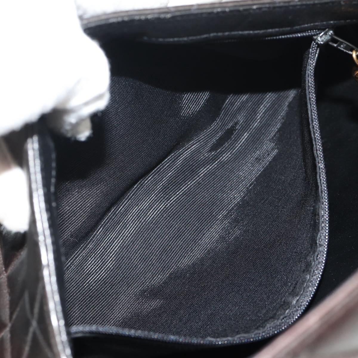 CHANEL Matelasse Double Face Chain Bag Lamb Skin Black Gold CC Auth ep11971A