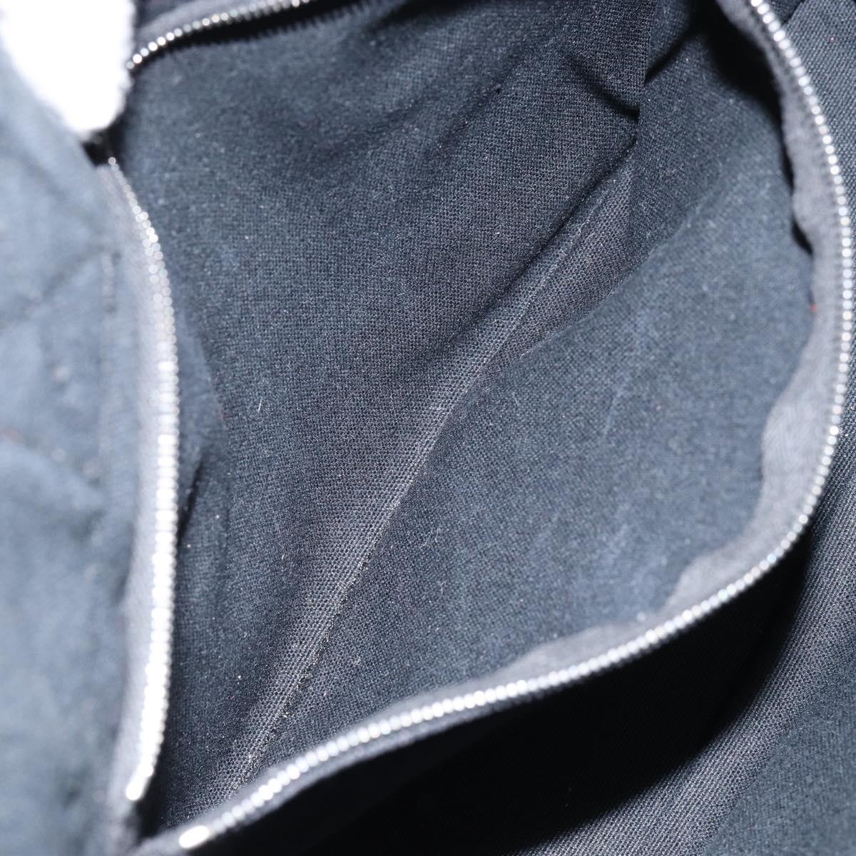 HERMES Fourre Tout PM Hand Bag Canvas Black Silver Auth ep11982