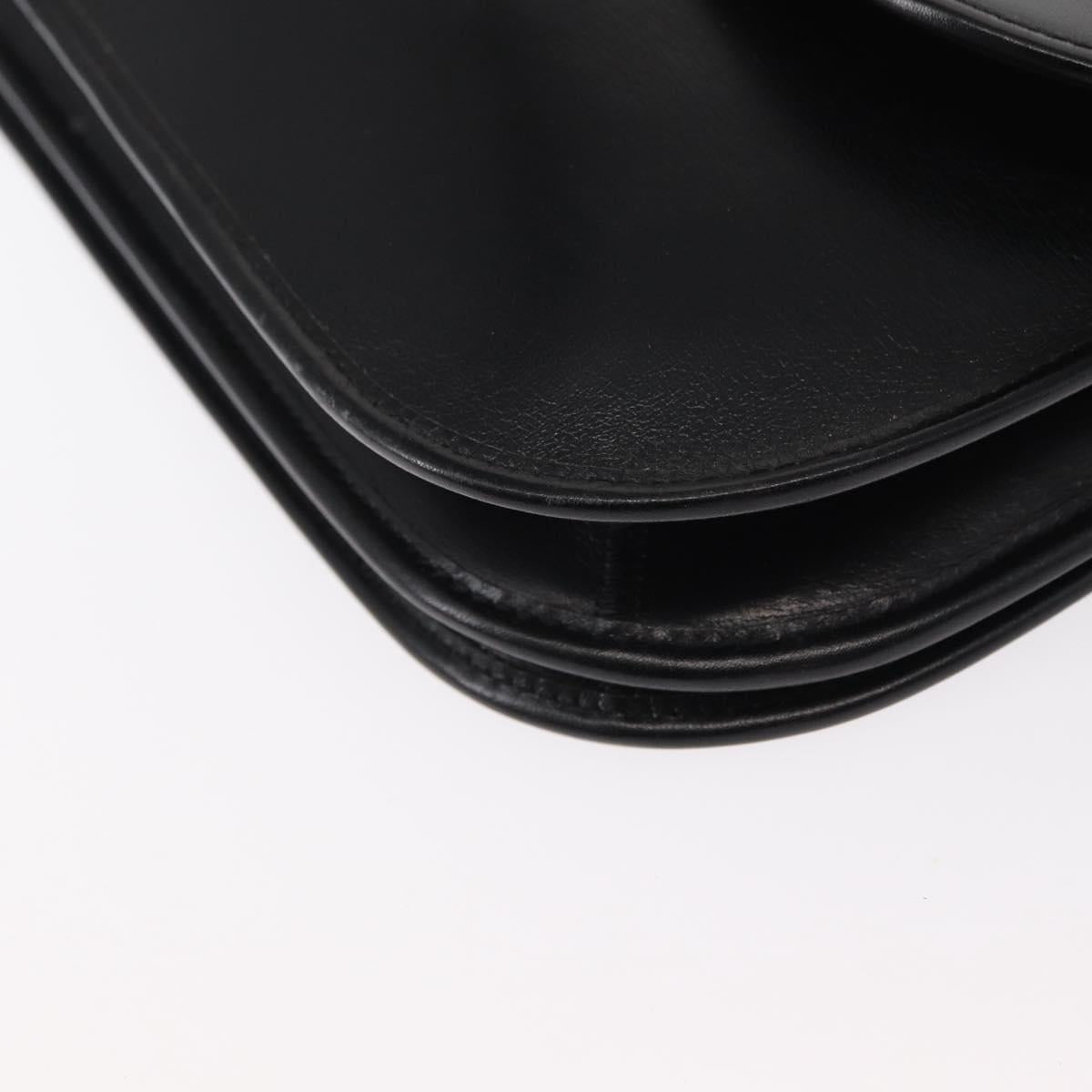 Christian Dior Shoulder Bag Leather Black Gold Auth ep11983