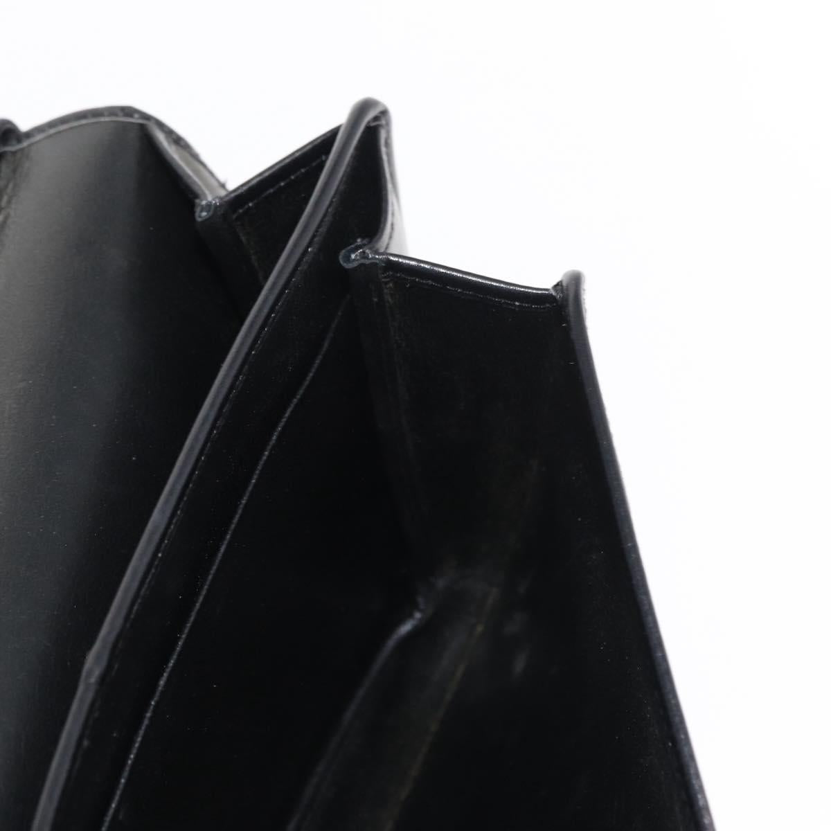 Christian Dior Shoulder Bag Leather Black Gold Auth ep11983