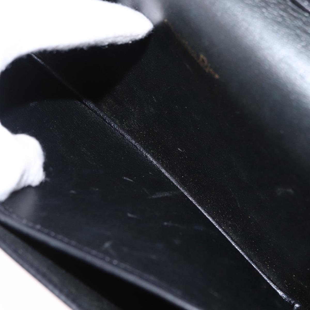 Christian Dior Shoulder Bag Leather Black Gold Auth ep11983