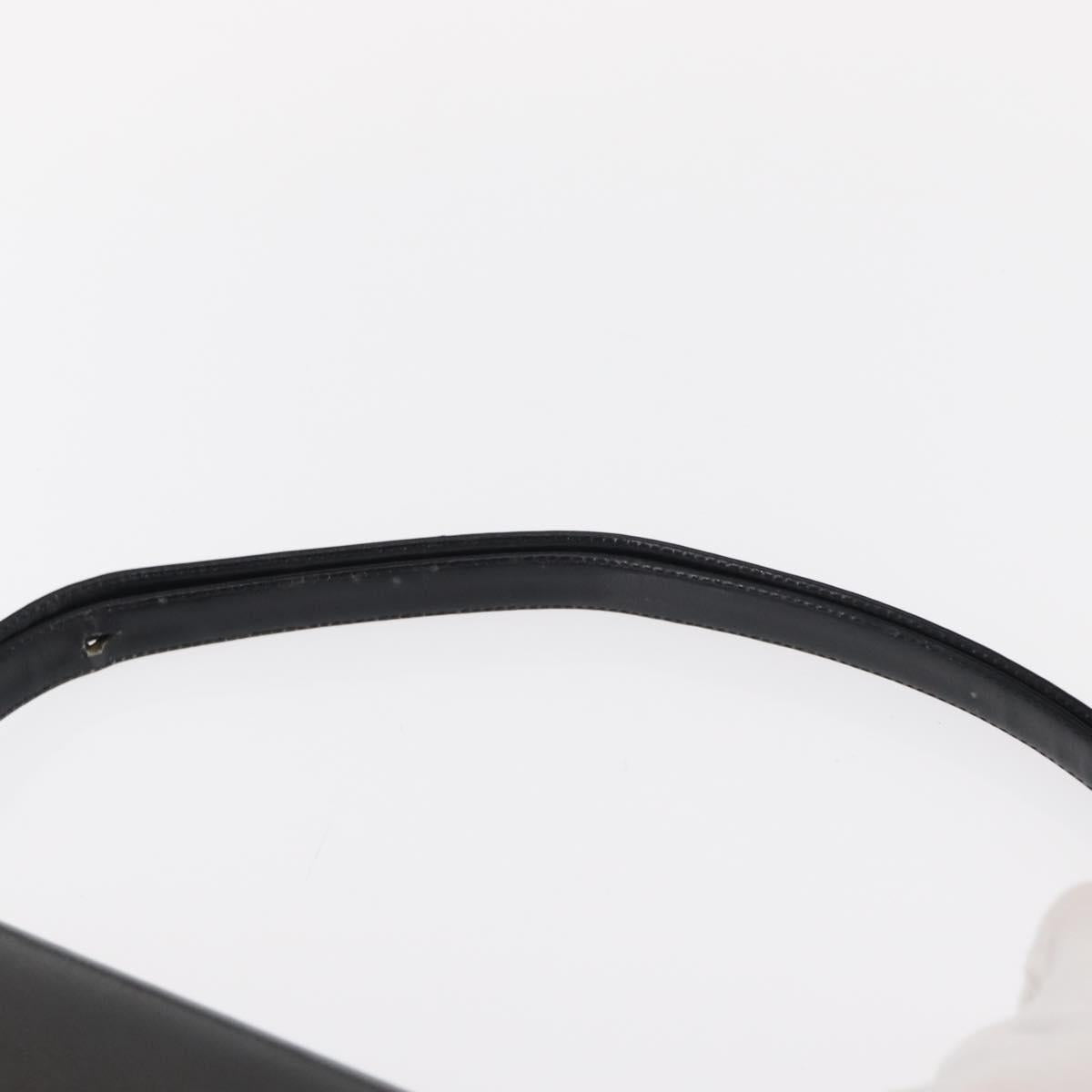 Christian Dior Shoulder Bag Leather Black Gold Auth ep11983