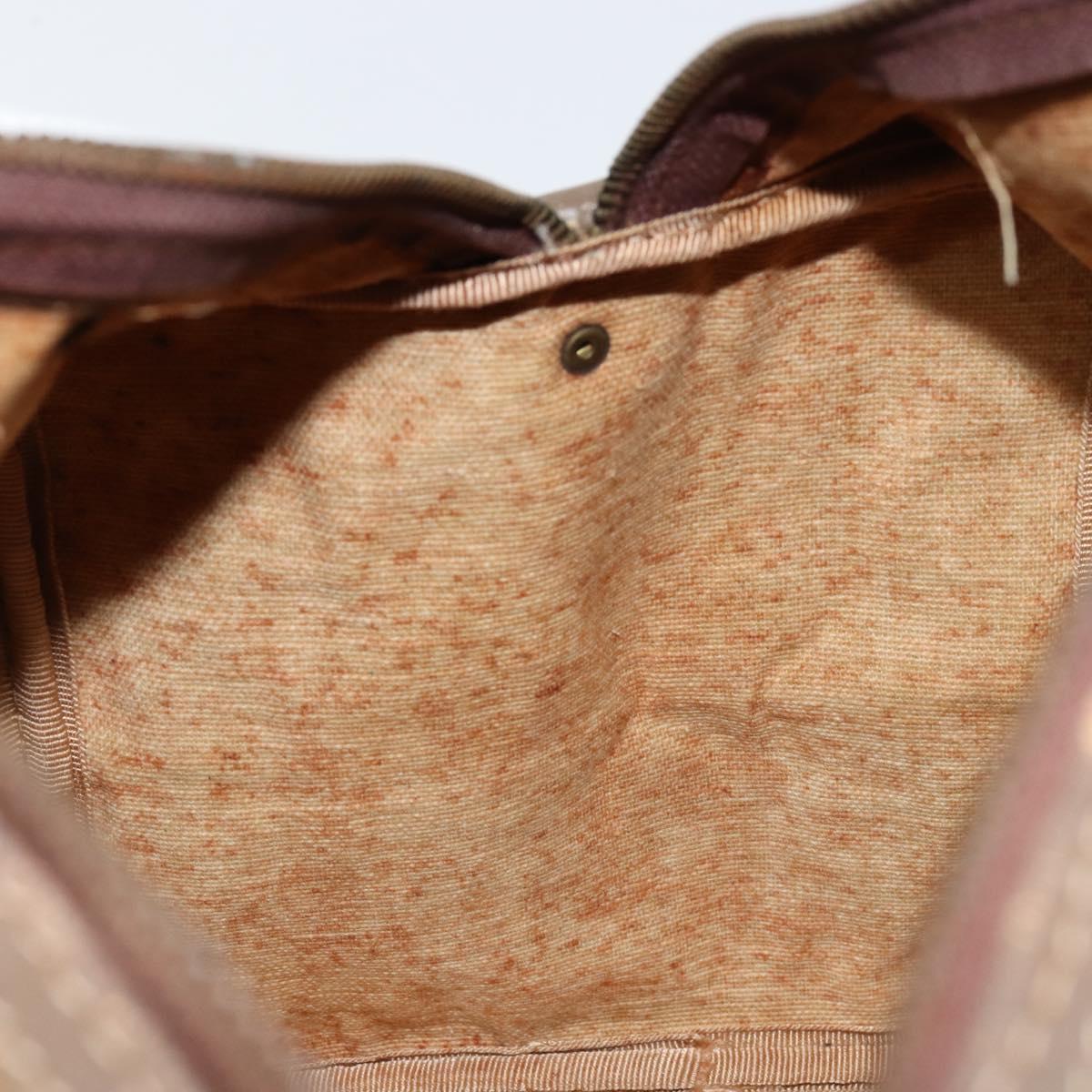 FENDI Zucchino Canvas Boston Bag Enamel Brown Auth ep11985