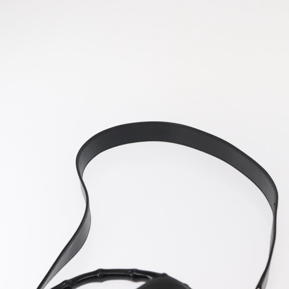 GUCCI Bamboo Shoulder Bag Nylon 2way Black Silver 001 1638 Auth ep11989