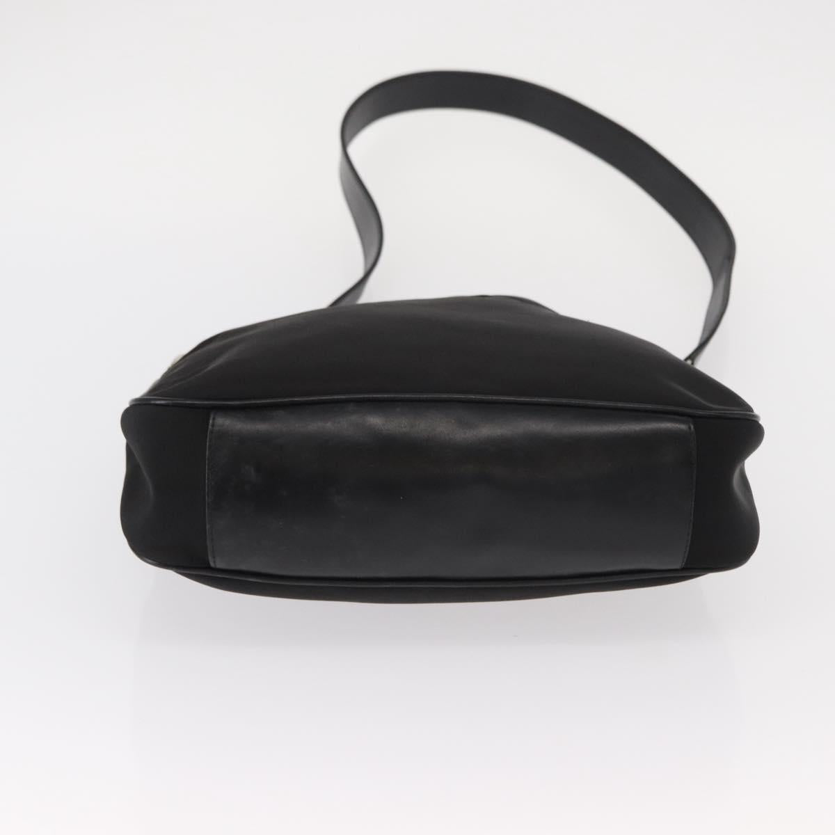 GUCCI Bamboo Shoulder Bag Nylon 2way Black Silver 001 1638 Auth ep11989