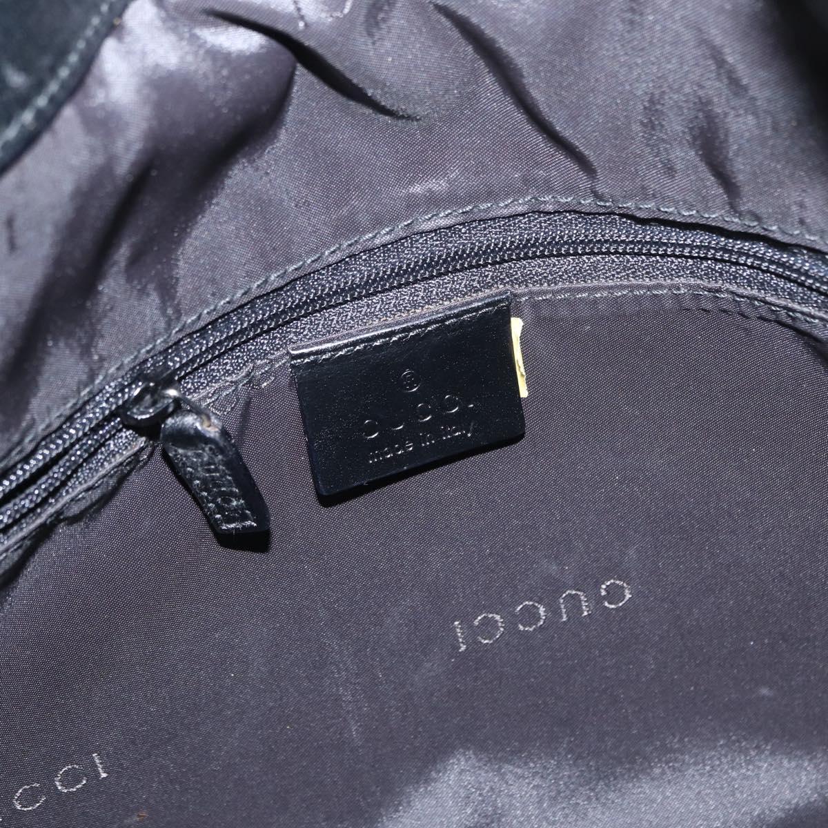 GUCCI Bamboo Shoulder Bag Nylon 2way Black Silver 001 1638 Auth ep11989