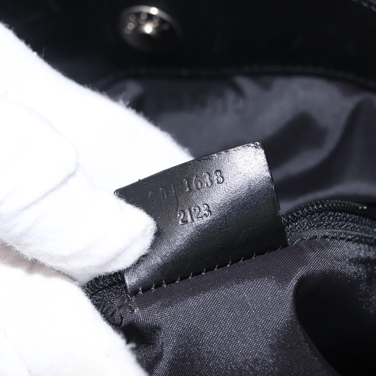 GUCCI Bamboo Shoulder Bag Nylon 2way Black Silver 001 1638 Auth ep11989