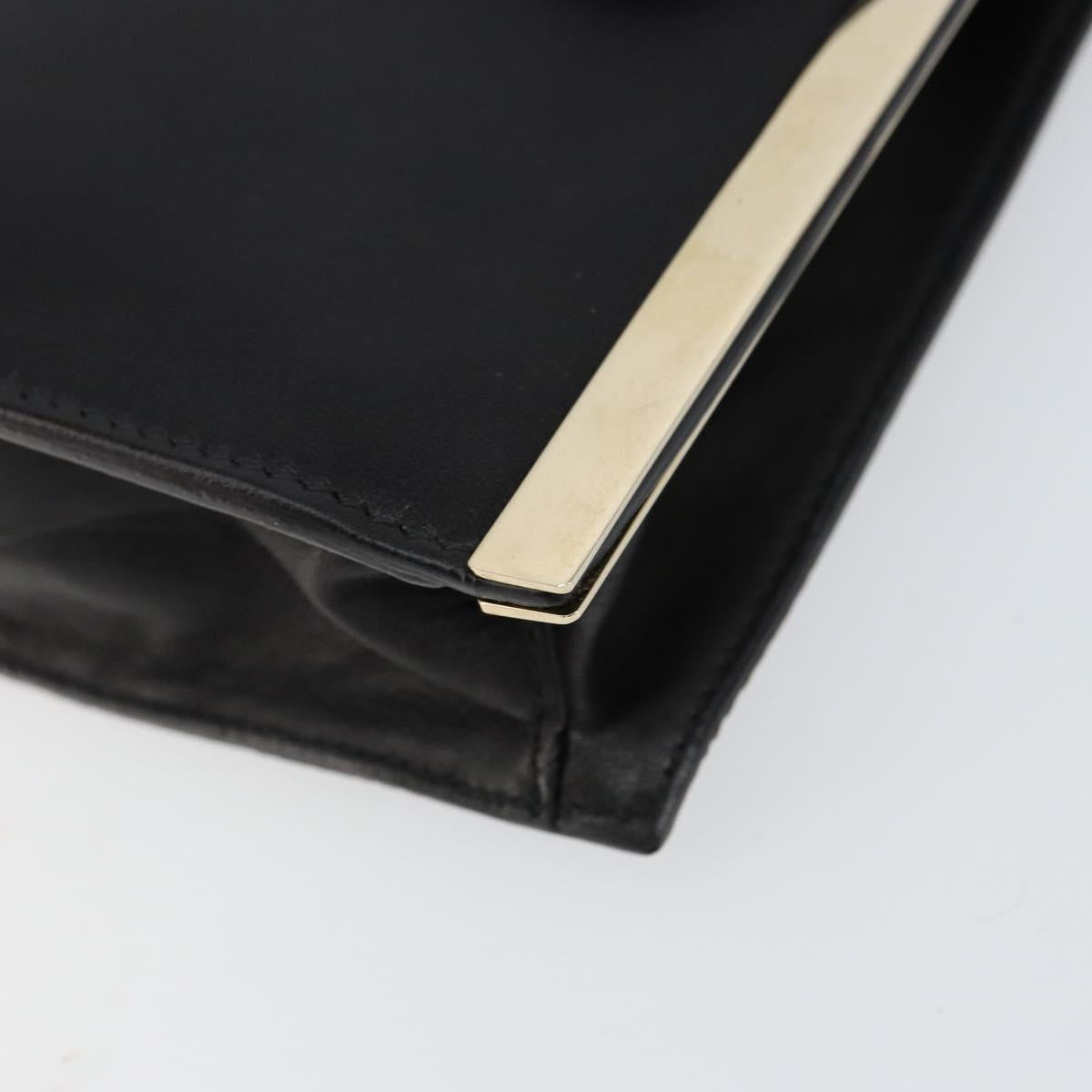 Chloe Shoulder Bag Leather Black Gold Auth ep11990