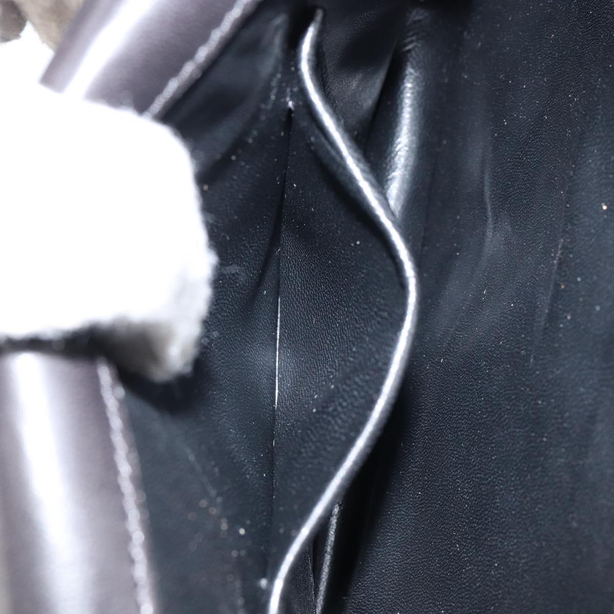 Chloe Shoulder Bag Leather Black Gold Auth ep11990