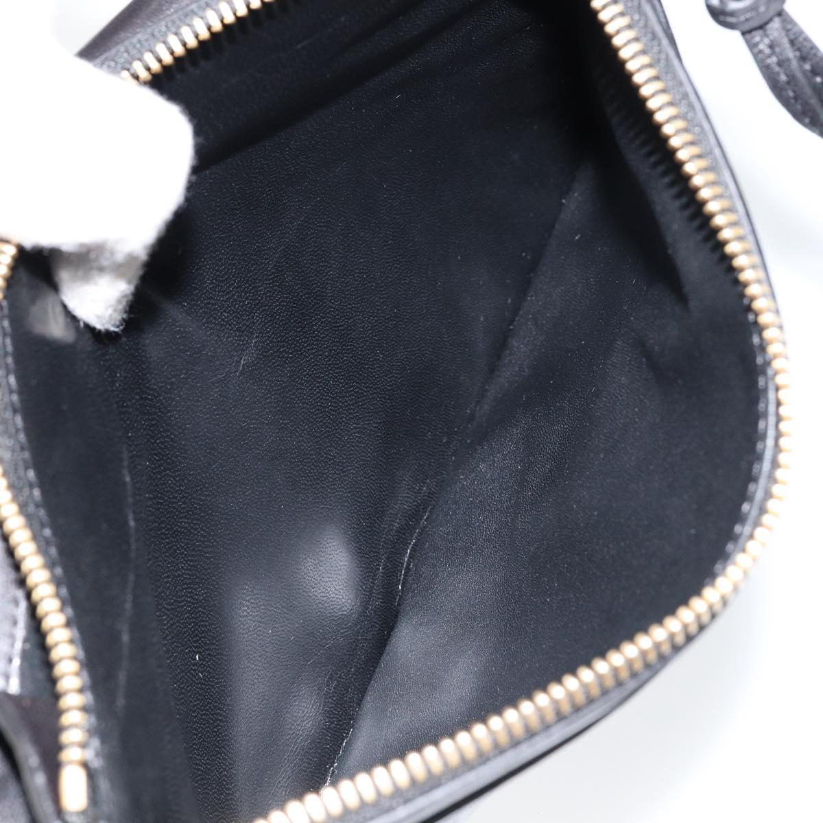 Chloe Shoulder Bag Leather Black Gold Auth ep11990