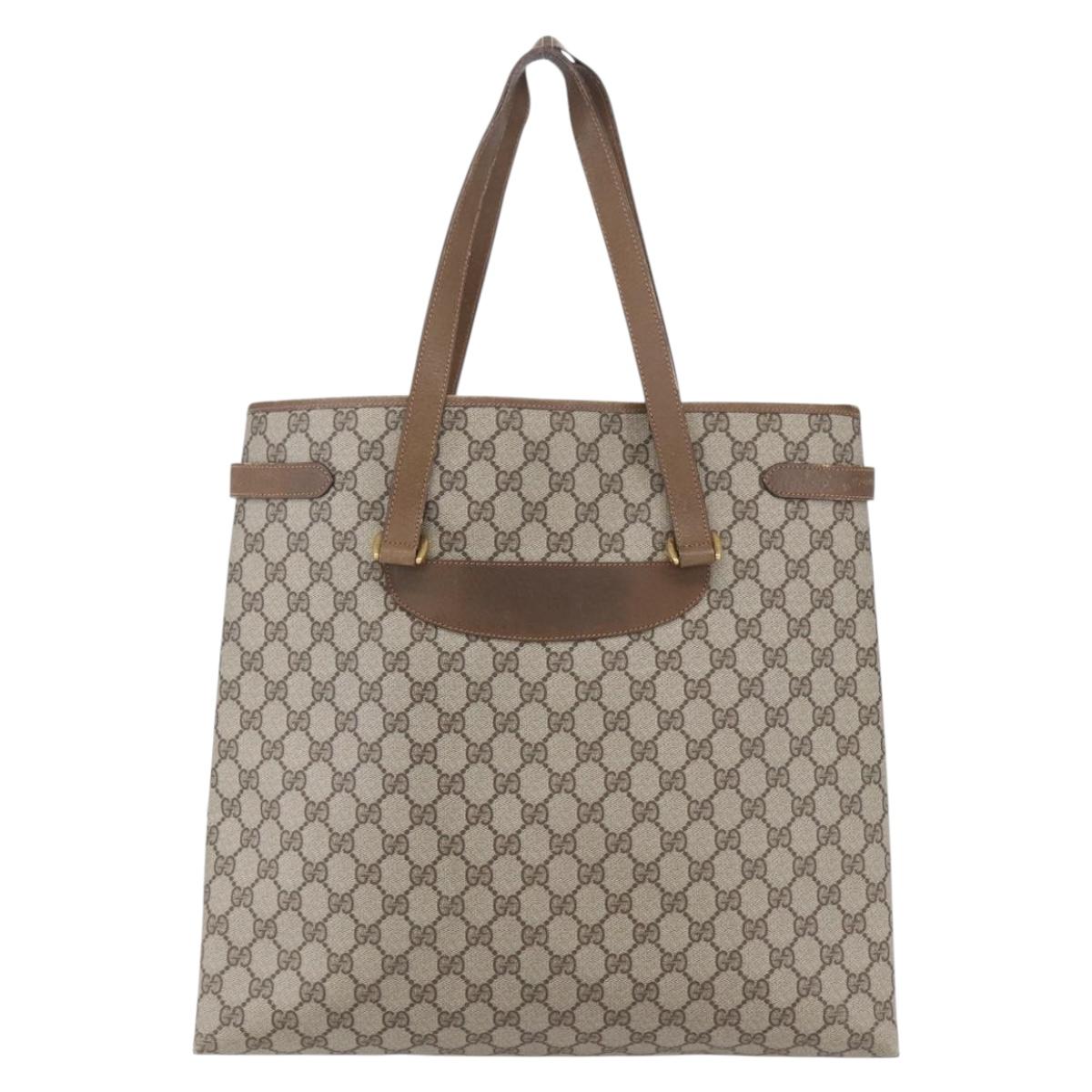 GUCCI GG Supreme Tote Bag PVC Beige Gold 39 02 061 Auth ep11995