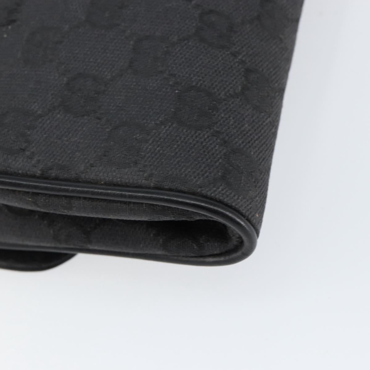 GUCCI GG Canvas Shoulder Bag Black Gold Auth ep11997