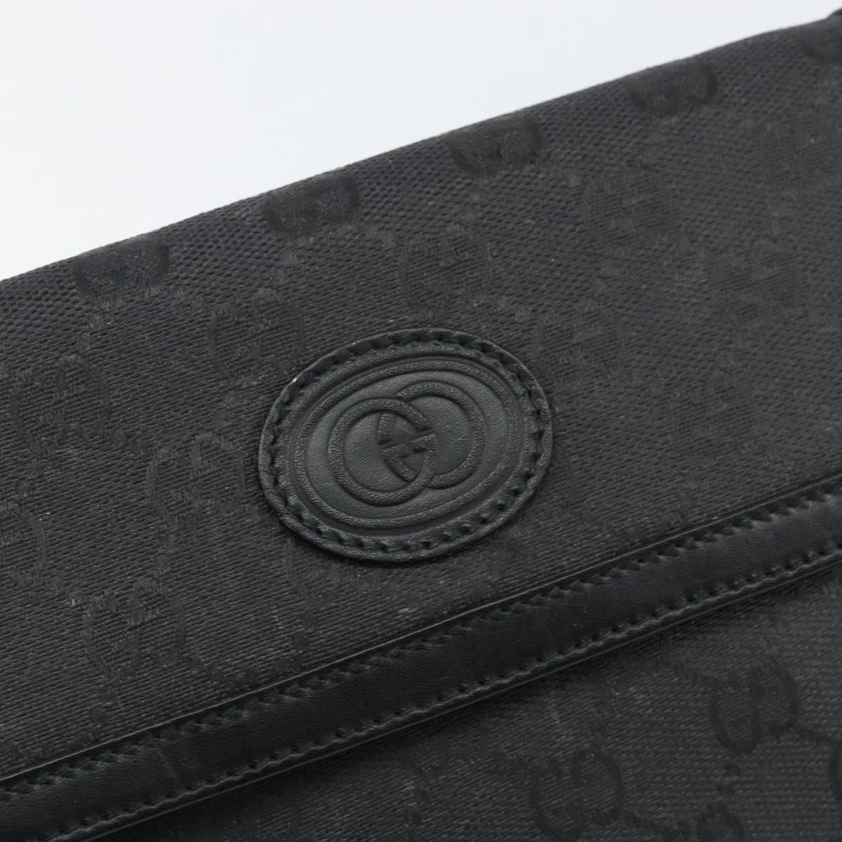 GUCCI GG Canvas Shoulder Bag Black Gold Auth ep11997