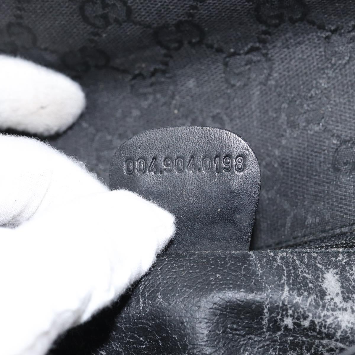 GUCCI GG Canvas Shoulder Bag Black Gold Auth ep11997